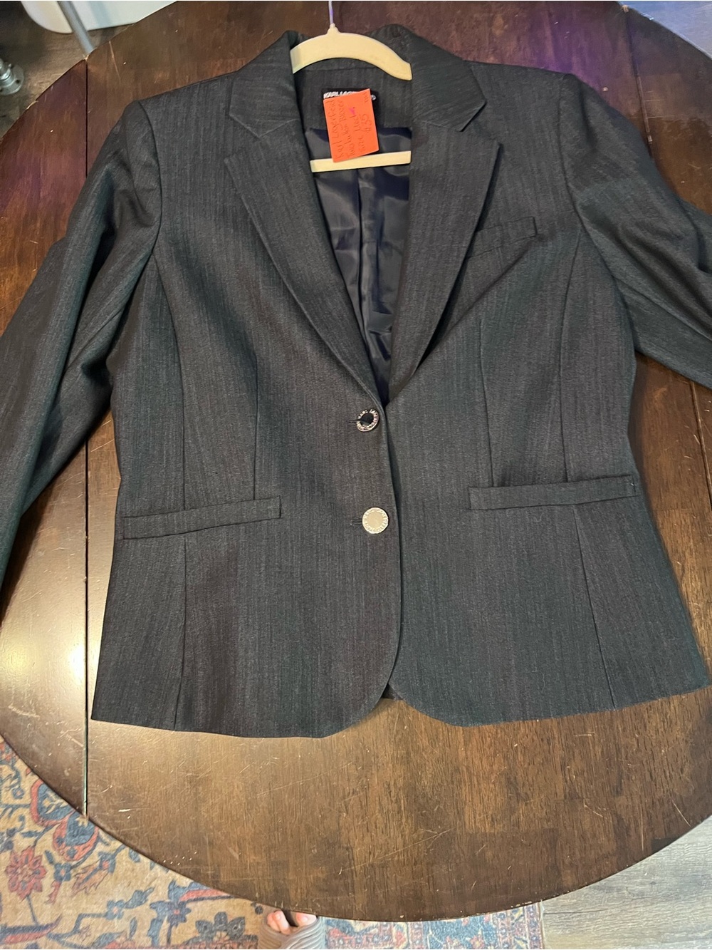 Karl Lagerfeld Charcoal Pinstripe Blazer size Medium